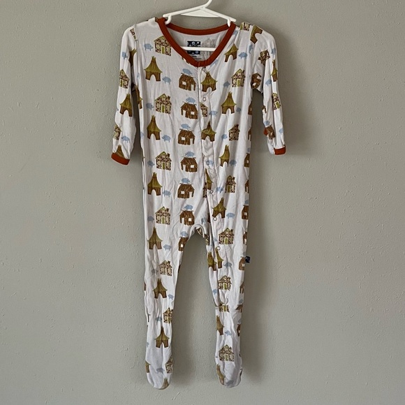 Kickee Pants Footed Storybook Three Little Pigs Bamboo Pajamas Size 18-24 Months - Picture 10 of 10
